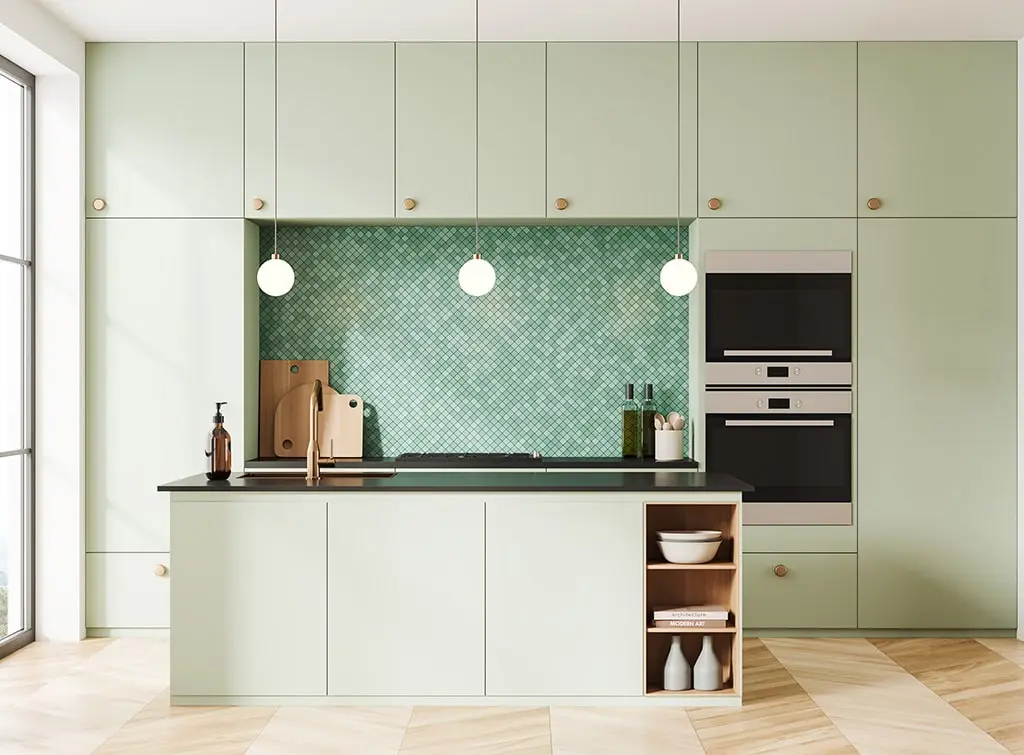 Mosaic splashback generated by AI