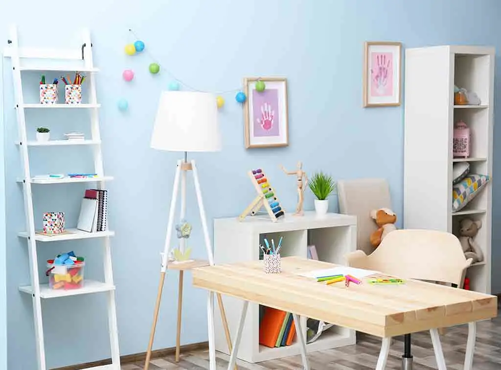 use nursery colours as a backdrop for toddler bedroom 