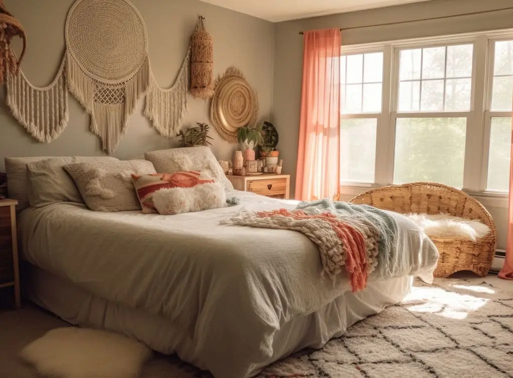 boho cream bedroom