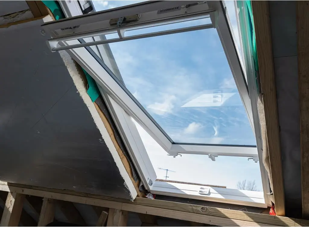 VELUX window in an open position