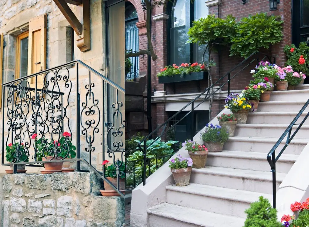 Outdoor art deco bannister 