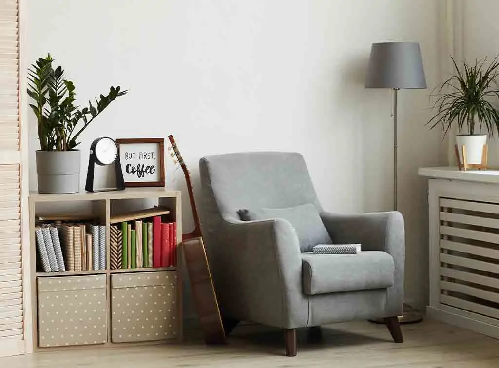 reading corner in teenage bedroom