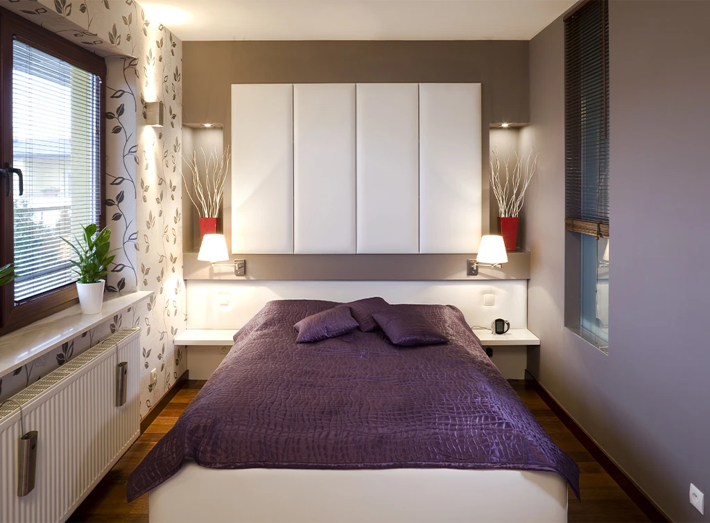 small bedroom build in cupboards