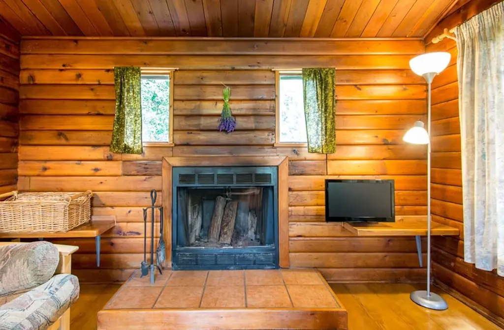 wooden log cabin interior