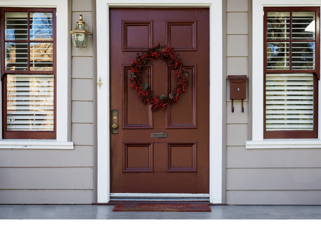burgundy front door decor ideas
