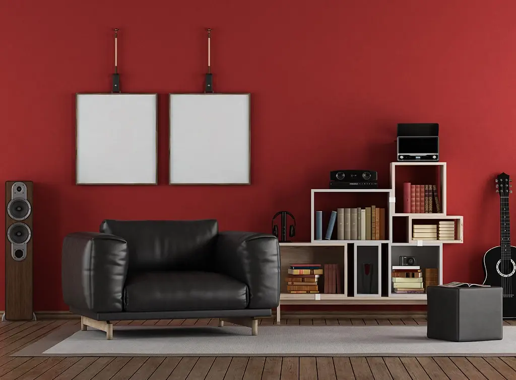 red walls for a music room