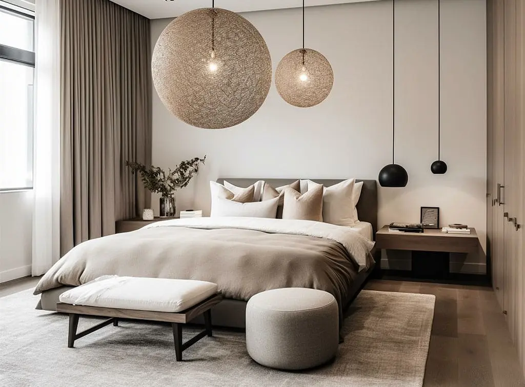 Layered bedroom lighting ideas AI generated