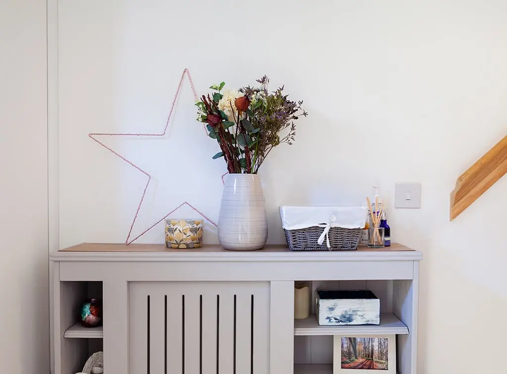 radiator cover with shelves