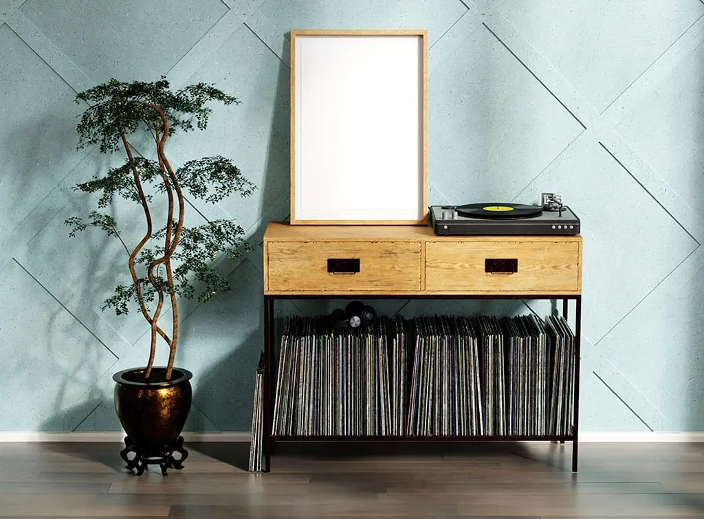 record player music room