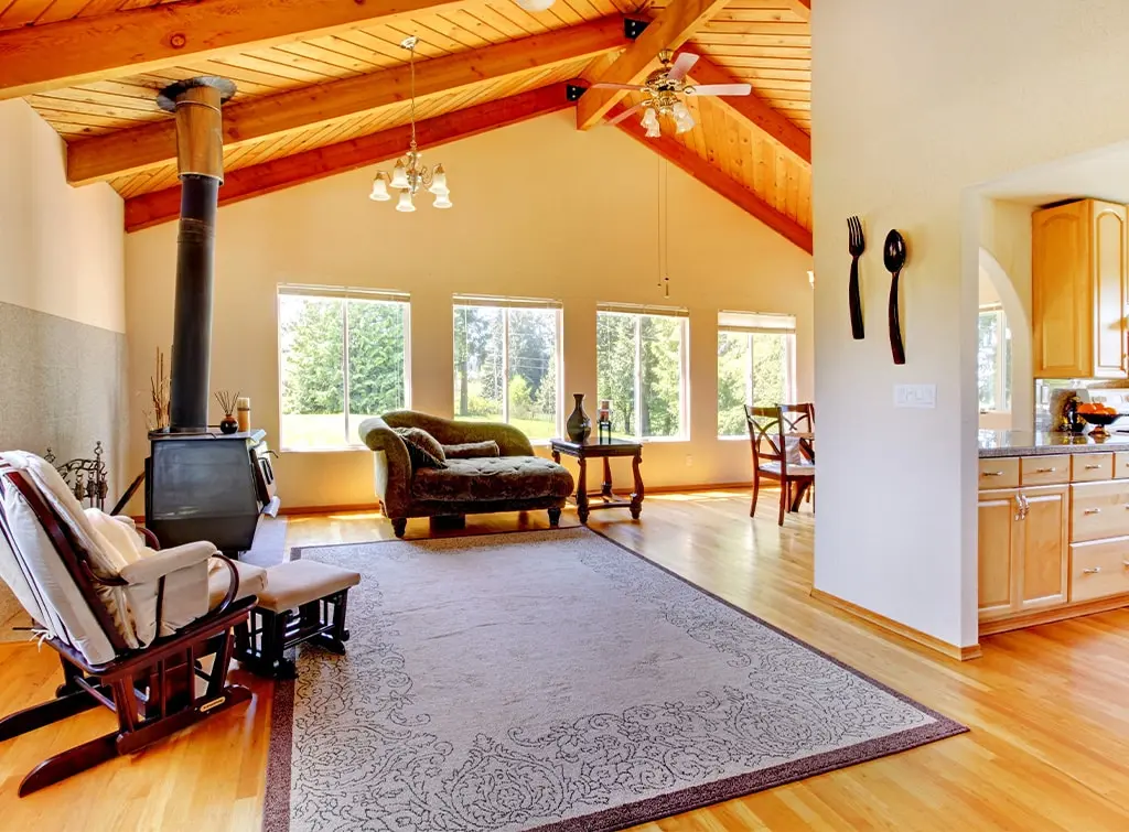 vaulted ceiling idea for a living room