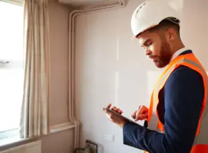 RICS surveyor carrying out survey