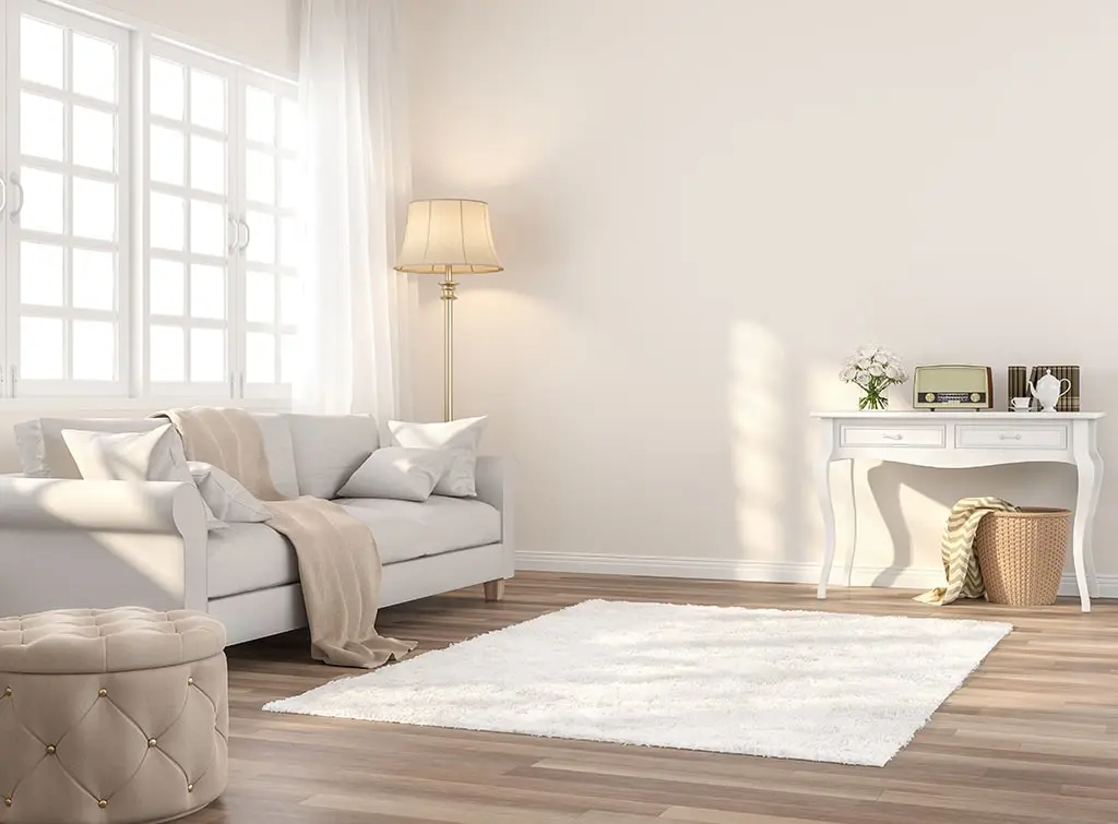 magnolia coloured living room
