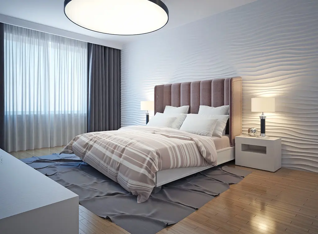 White feature wall bedroom ideas