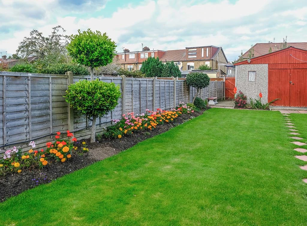 flower beds in garden