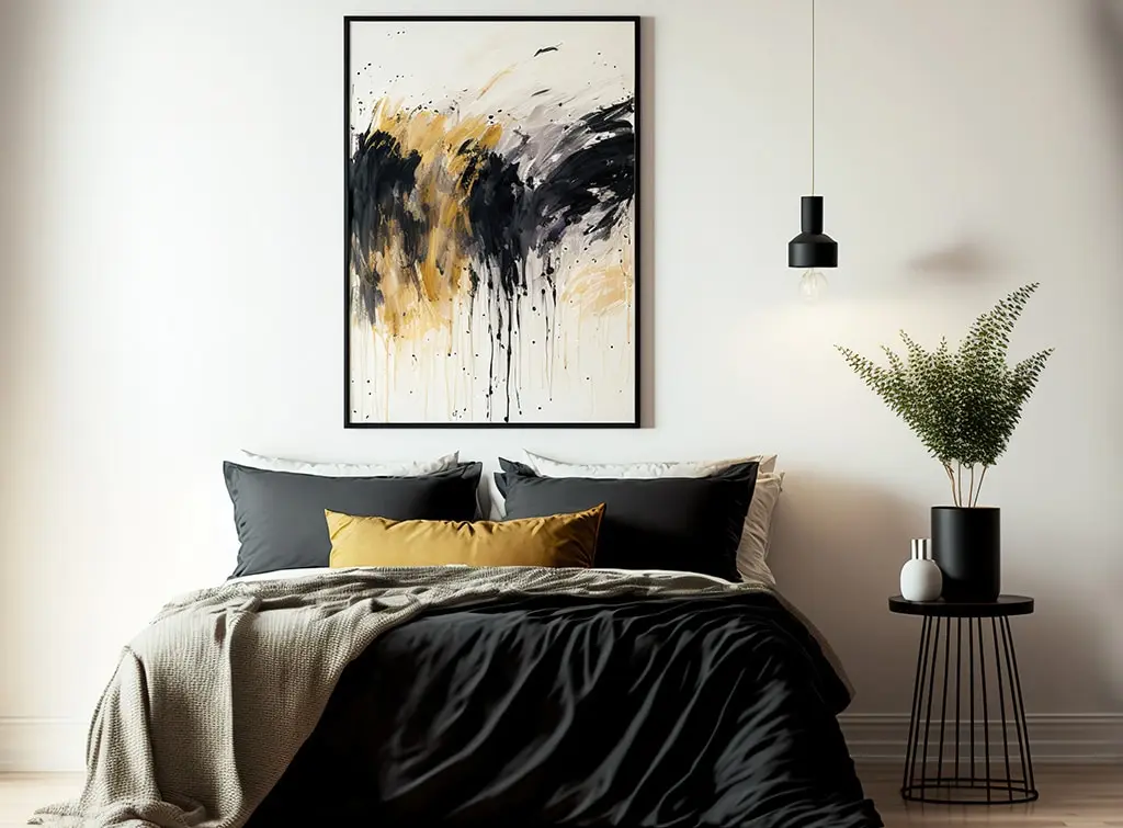 AI-generated modern art bedroom wall decor