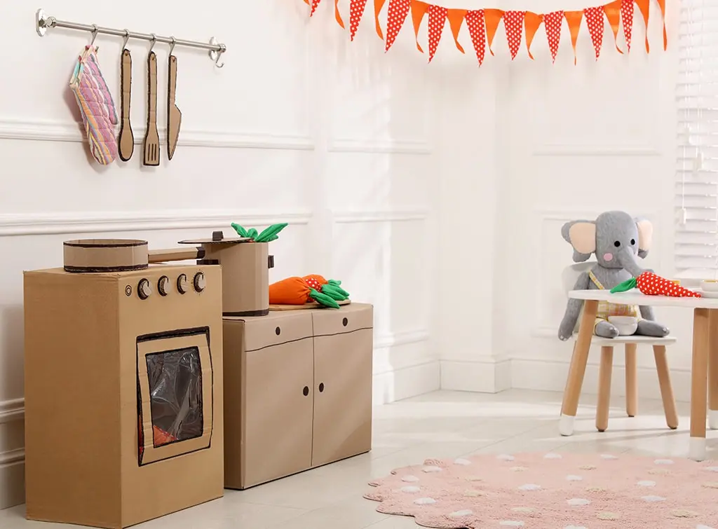 DIY cardboard kitchen