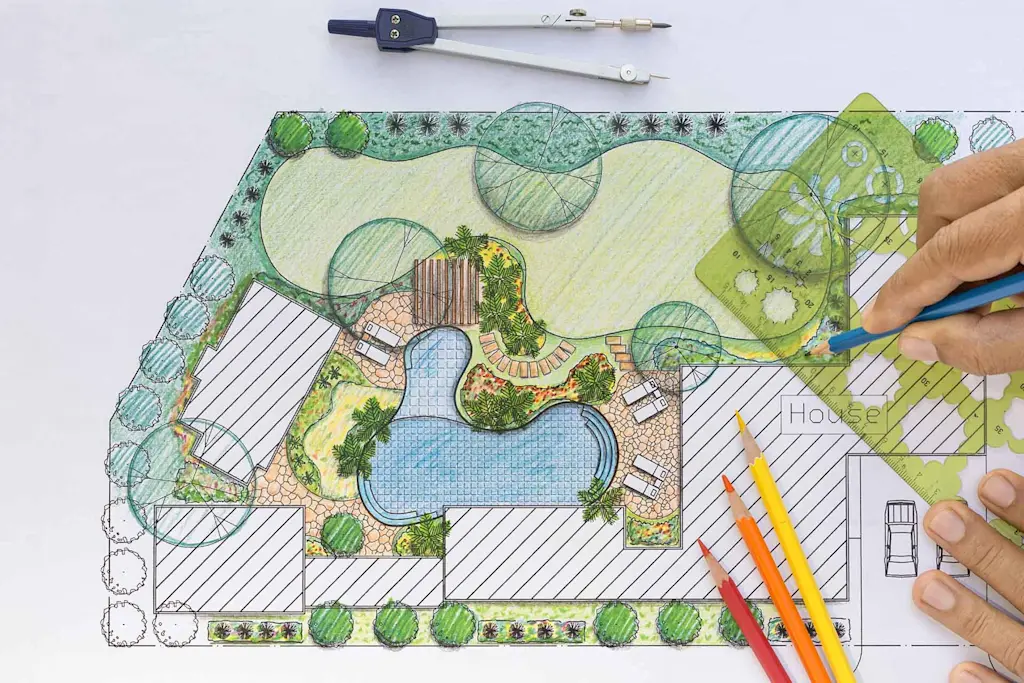 Sketch of a garden design