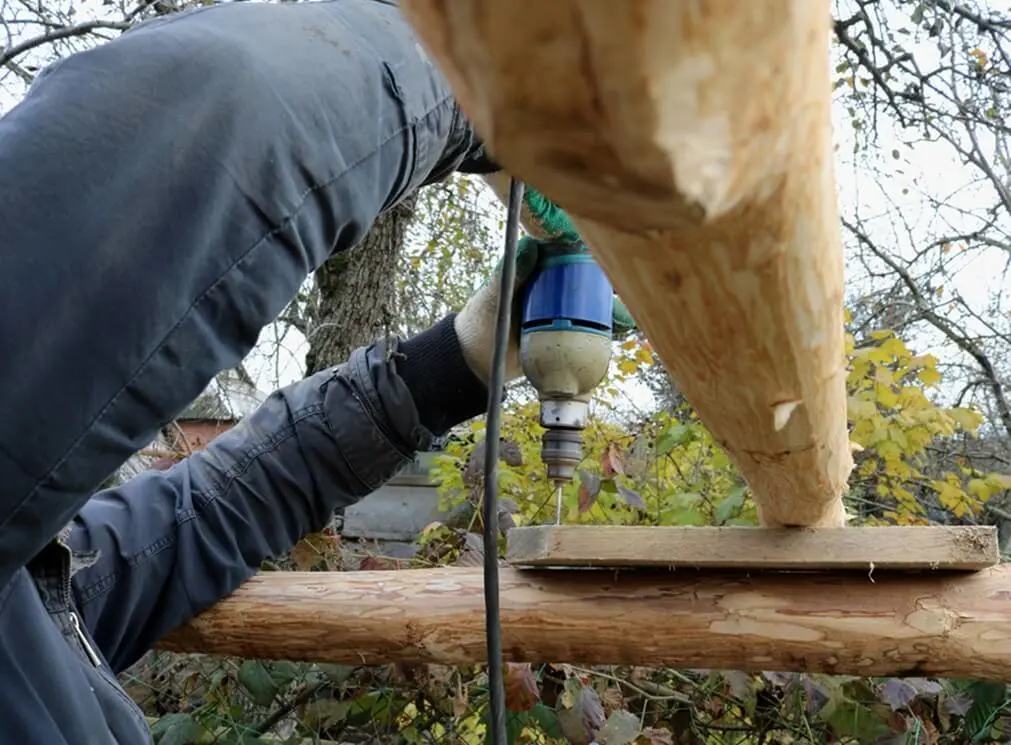 Creating a log cabin in the woods