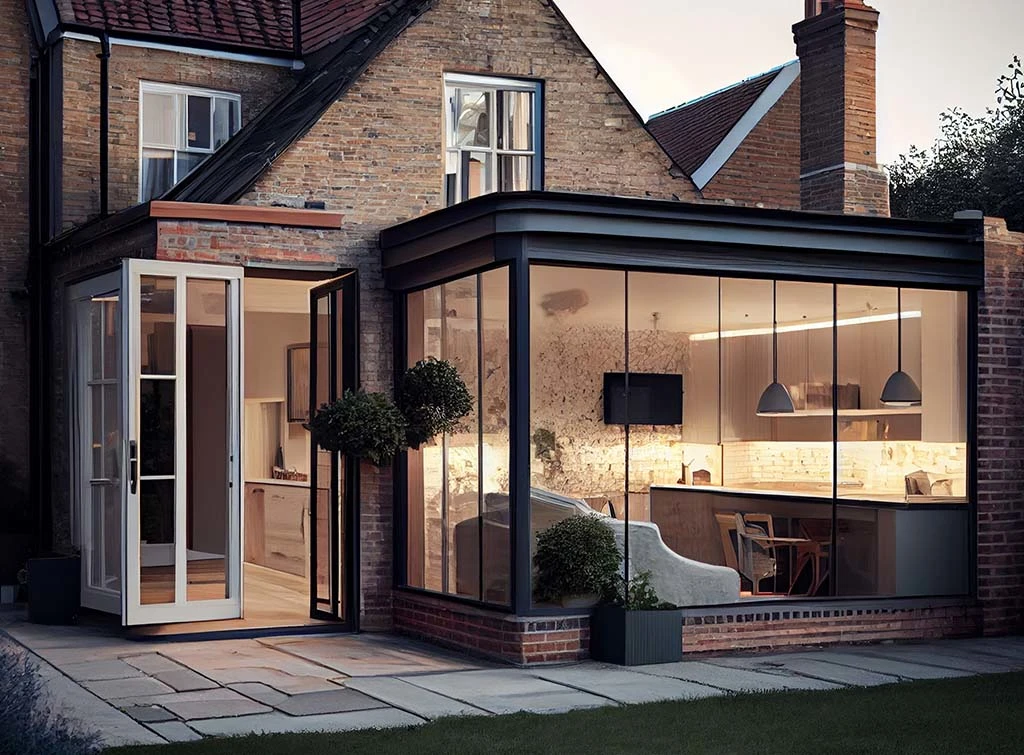 Concept image: The rear glass extension is an attractive and functional addition to this period home