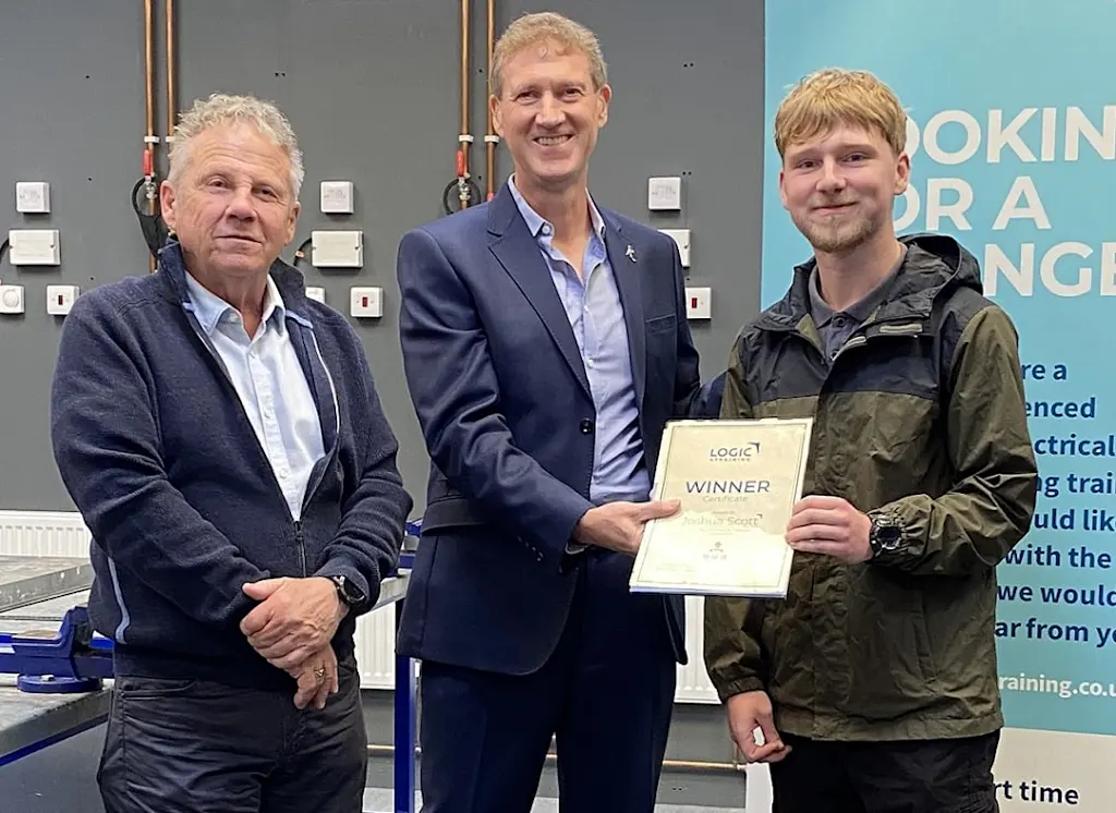 Competition winner Josh Scott with Logic4Training