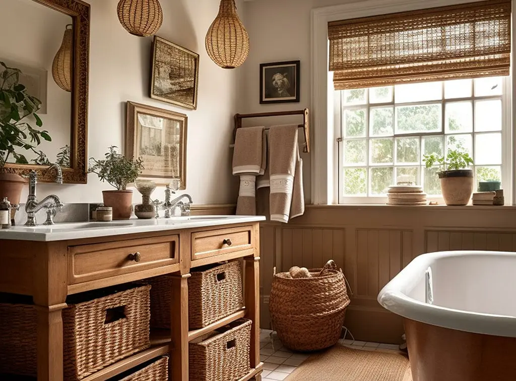 Rustic look Victorian bathroom