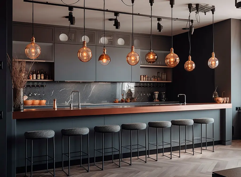 copper worktop kitchen