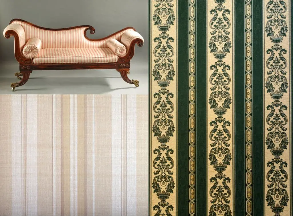 The Regency stripe for upholstery and drapery 