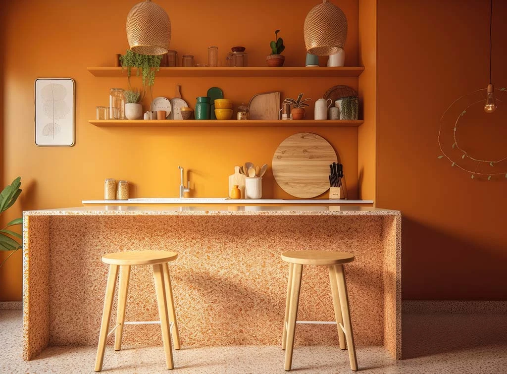 Orange kitchen concept