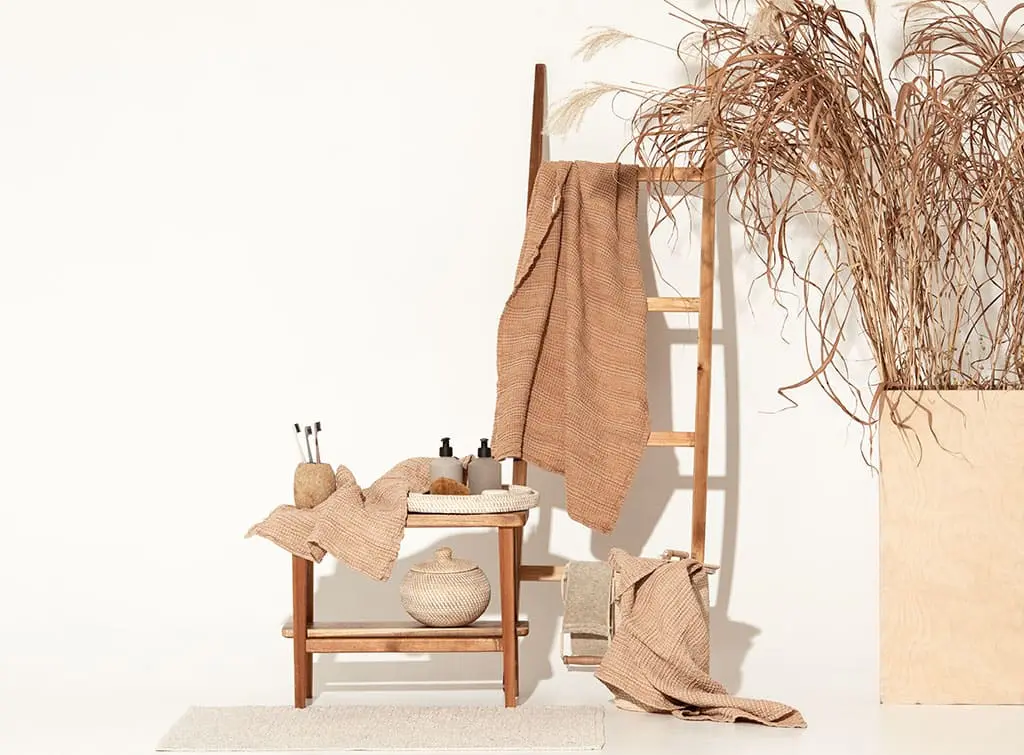 natural colours and materials in home salon