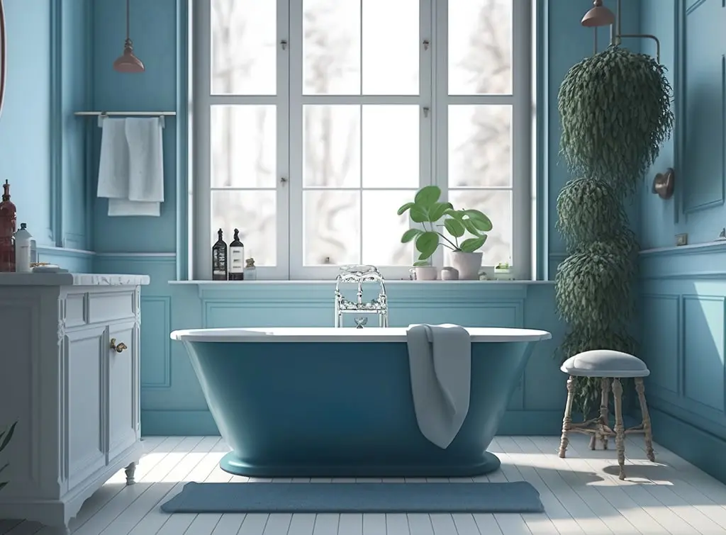 blue bathroom design