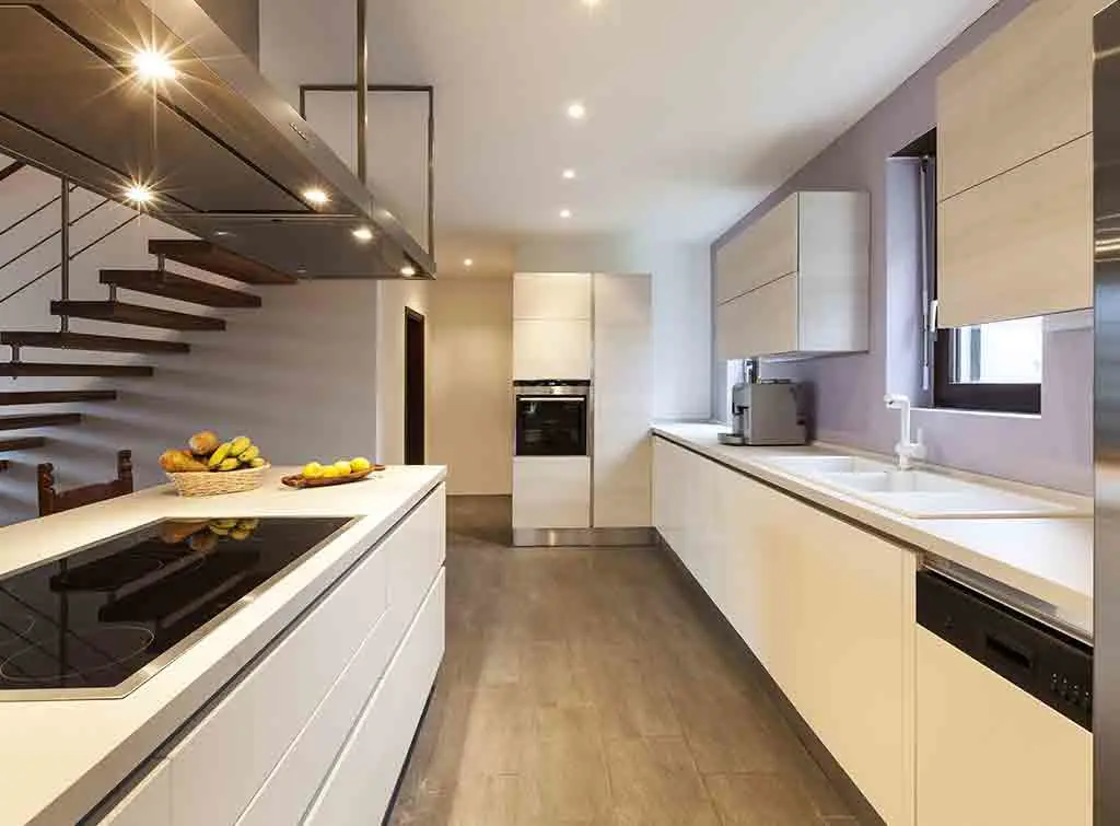 handleless long kitchen ideas