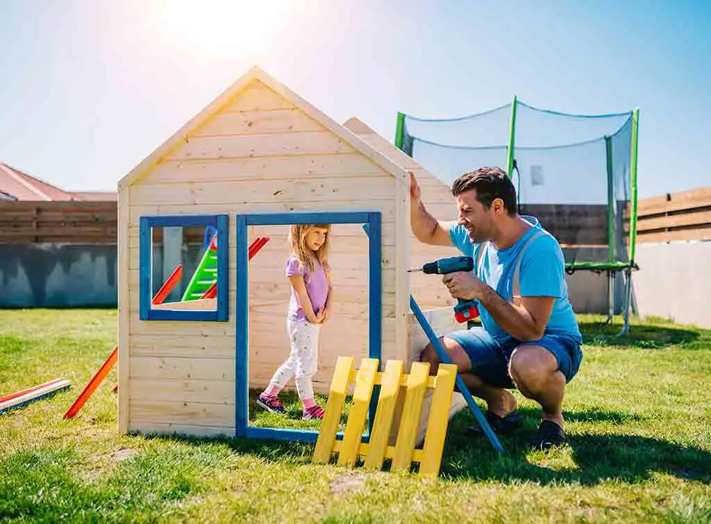 Build playset in garden cost