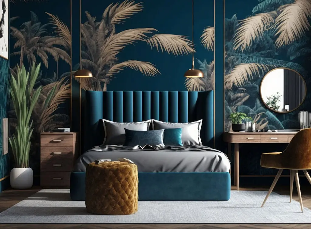 AI-generated wallpaper bedroom decorating idea