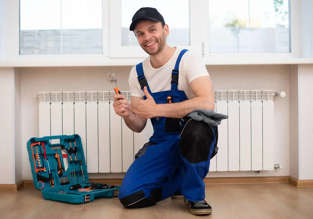 Engineer with tools by radiator resized