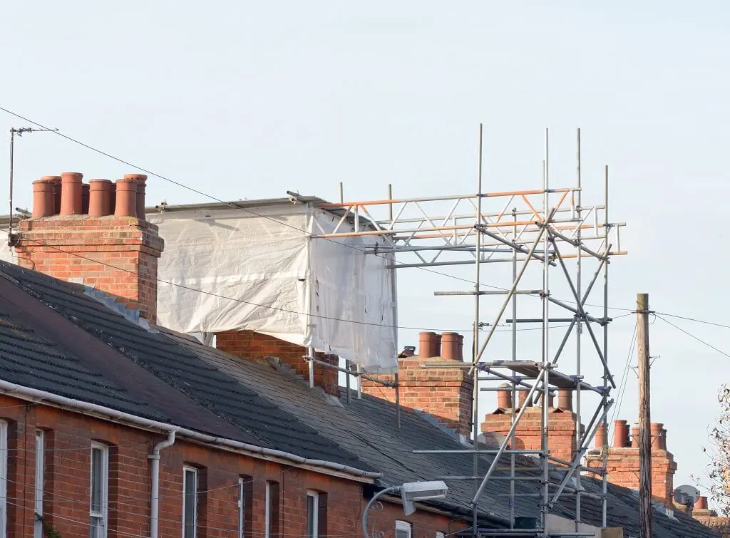 Scaffolding for chimney repointing