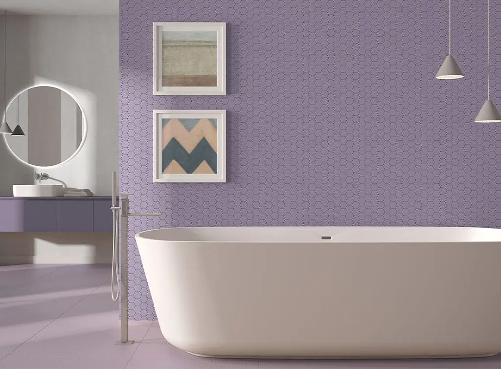 lilac tiles for the bathroom