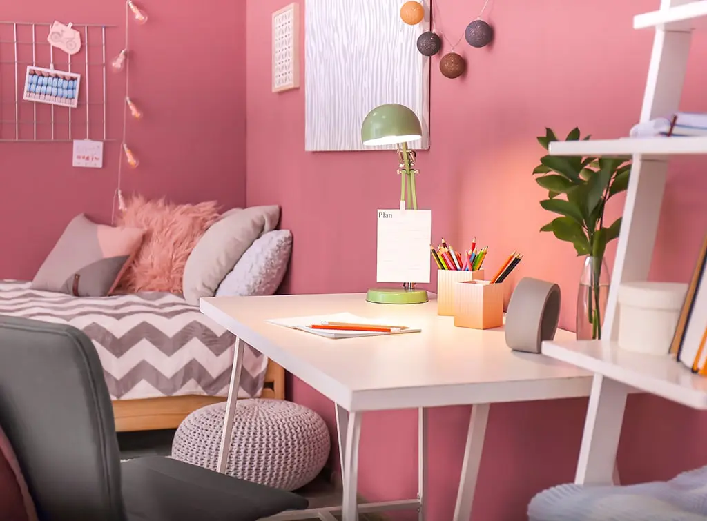 Desk lamp in a child