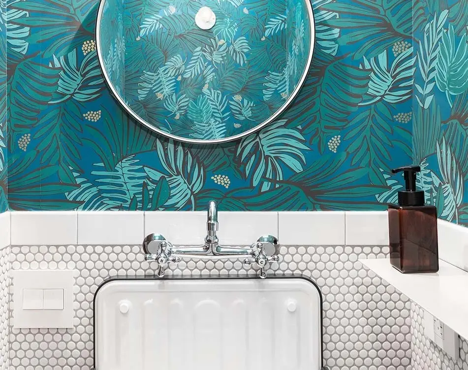 Bathroom wallpaper for colourful bathroom ideas