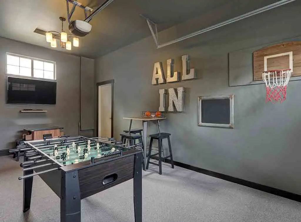Garage conversion to a games room