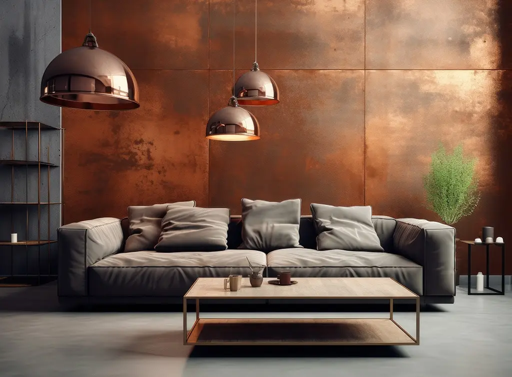 warm metallics and grey carpet
