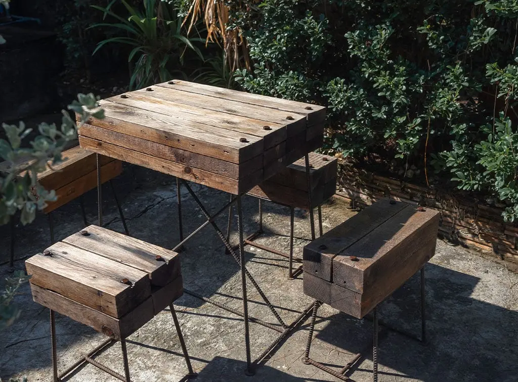 Garden furniture made from sleepers