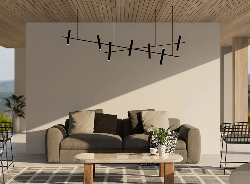 statement black ceiling light
