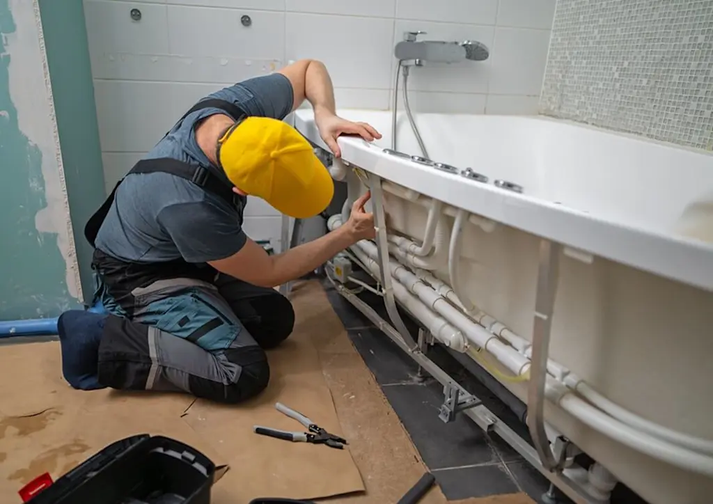 Installing new bath tub