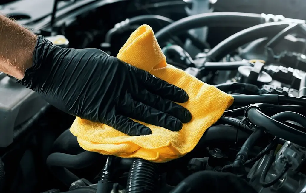 Cleaning a car engine
