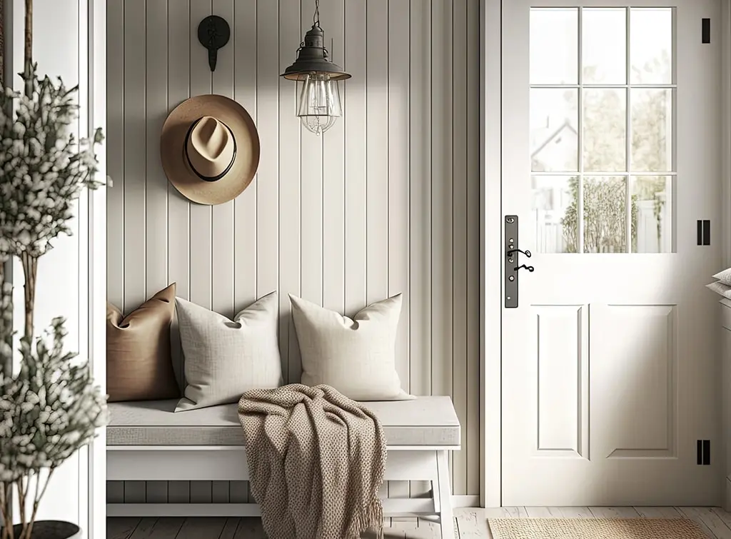 Painted floorboards in hallway