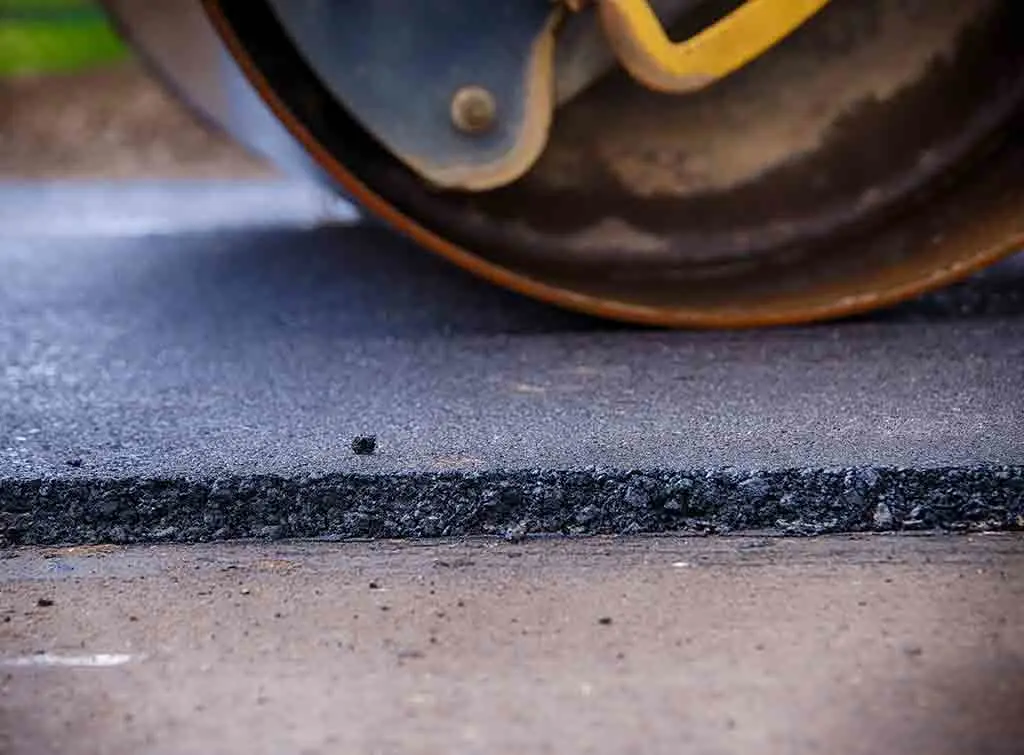 Stamped asphalt driveway in progress