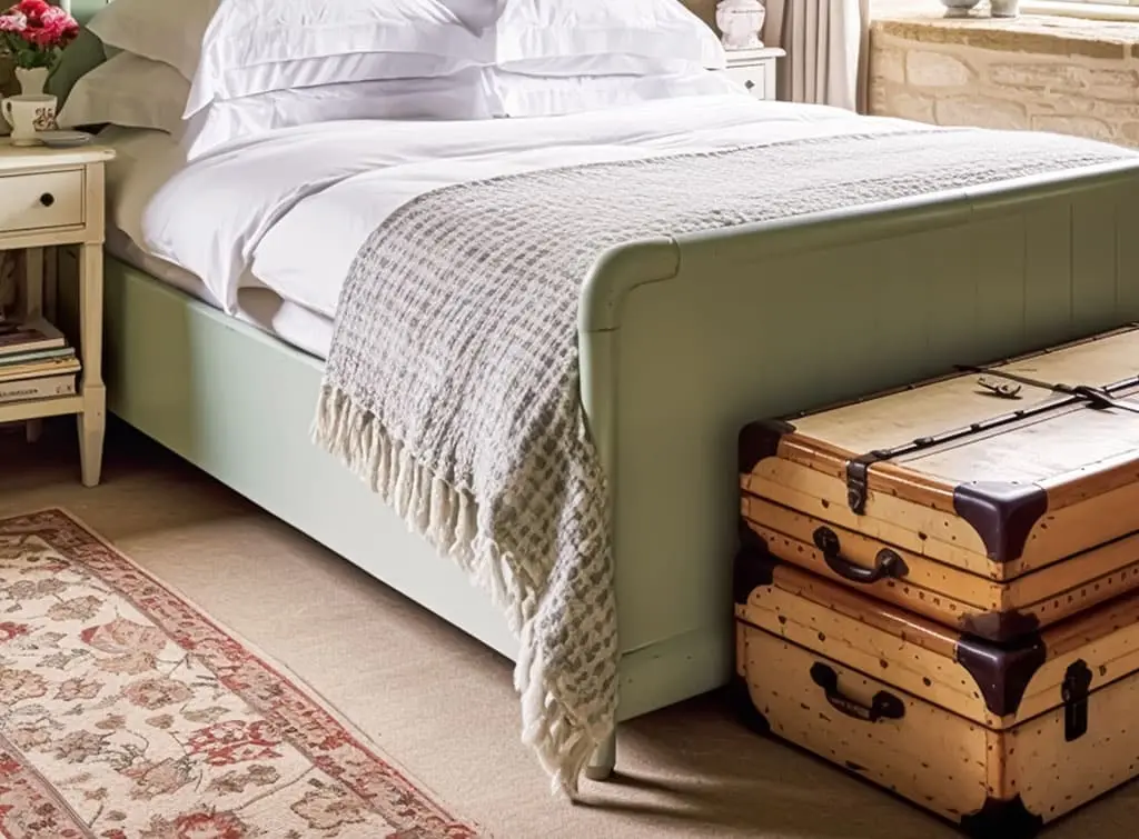 Storage trunks in a bedroom