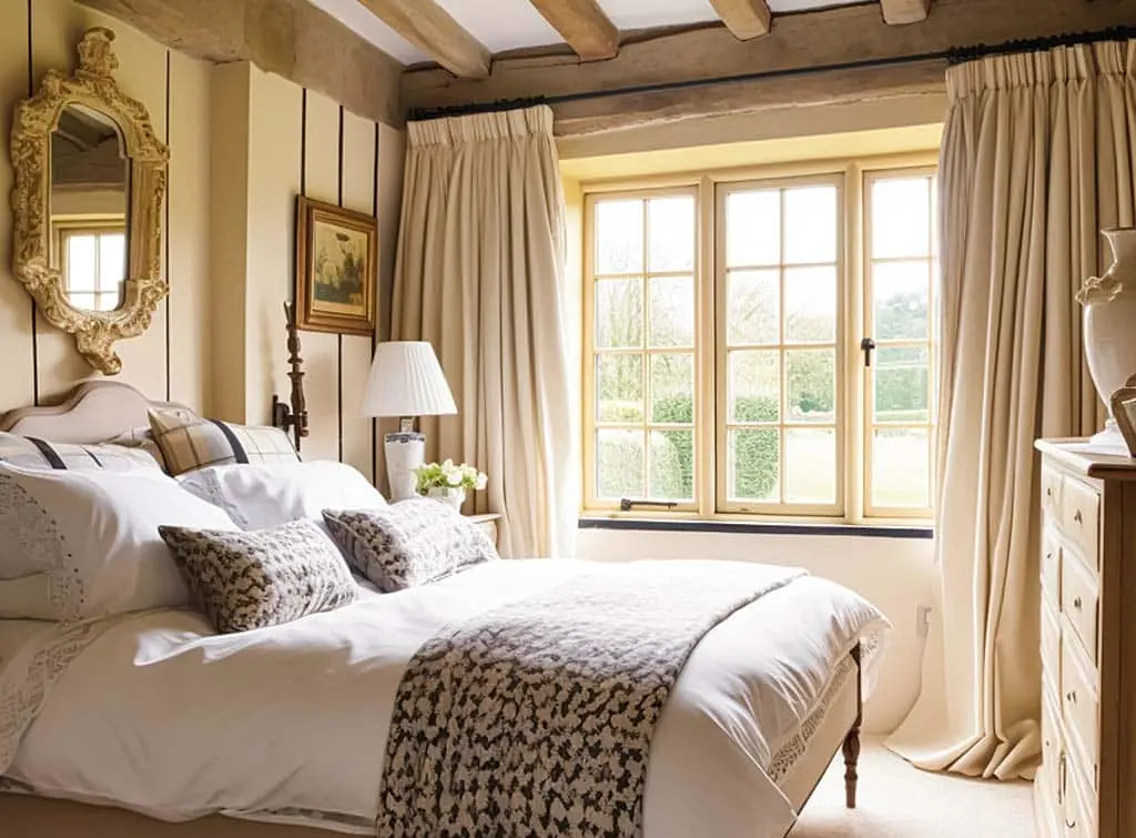 Mirror in classic looking bedroom