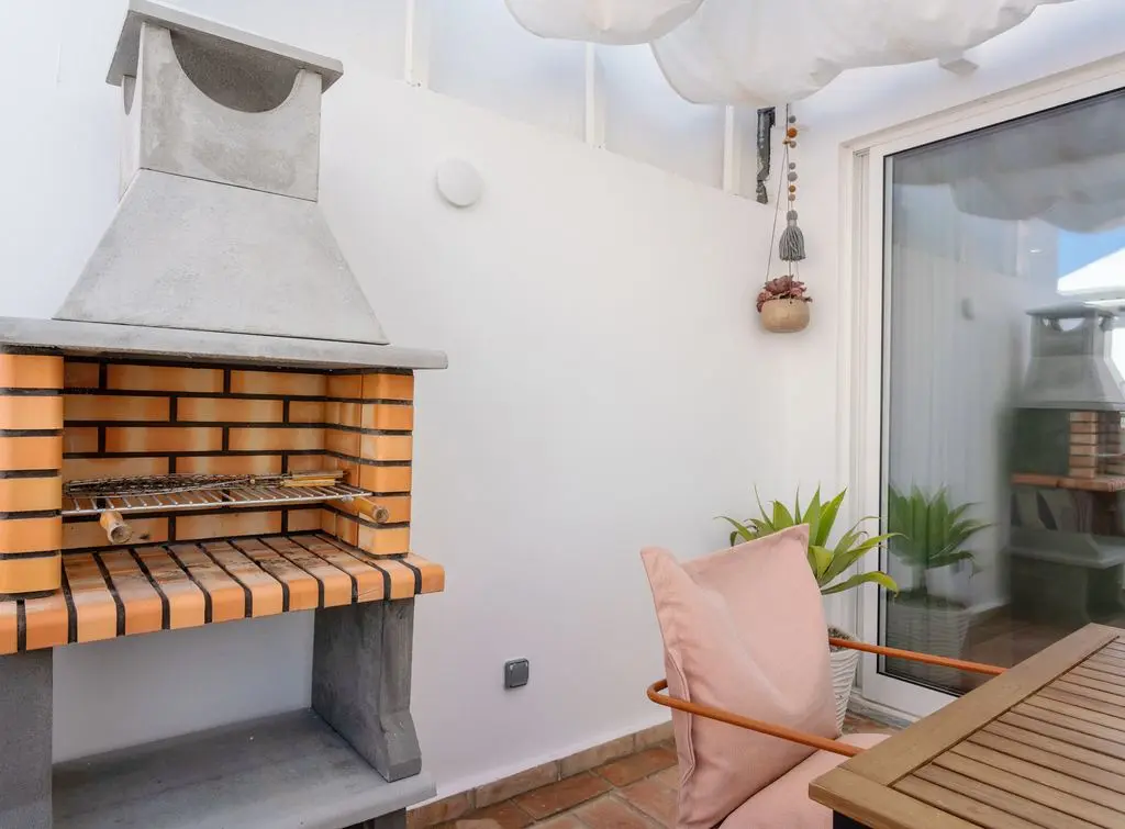 Built-in brick BBQ balcony
