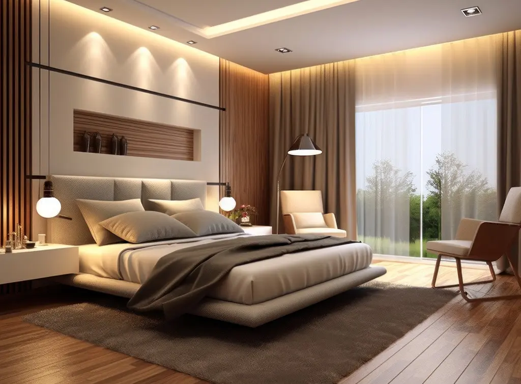 alcove shelf in bedroom